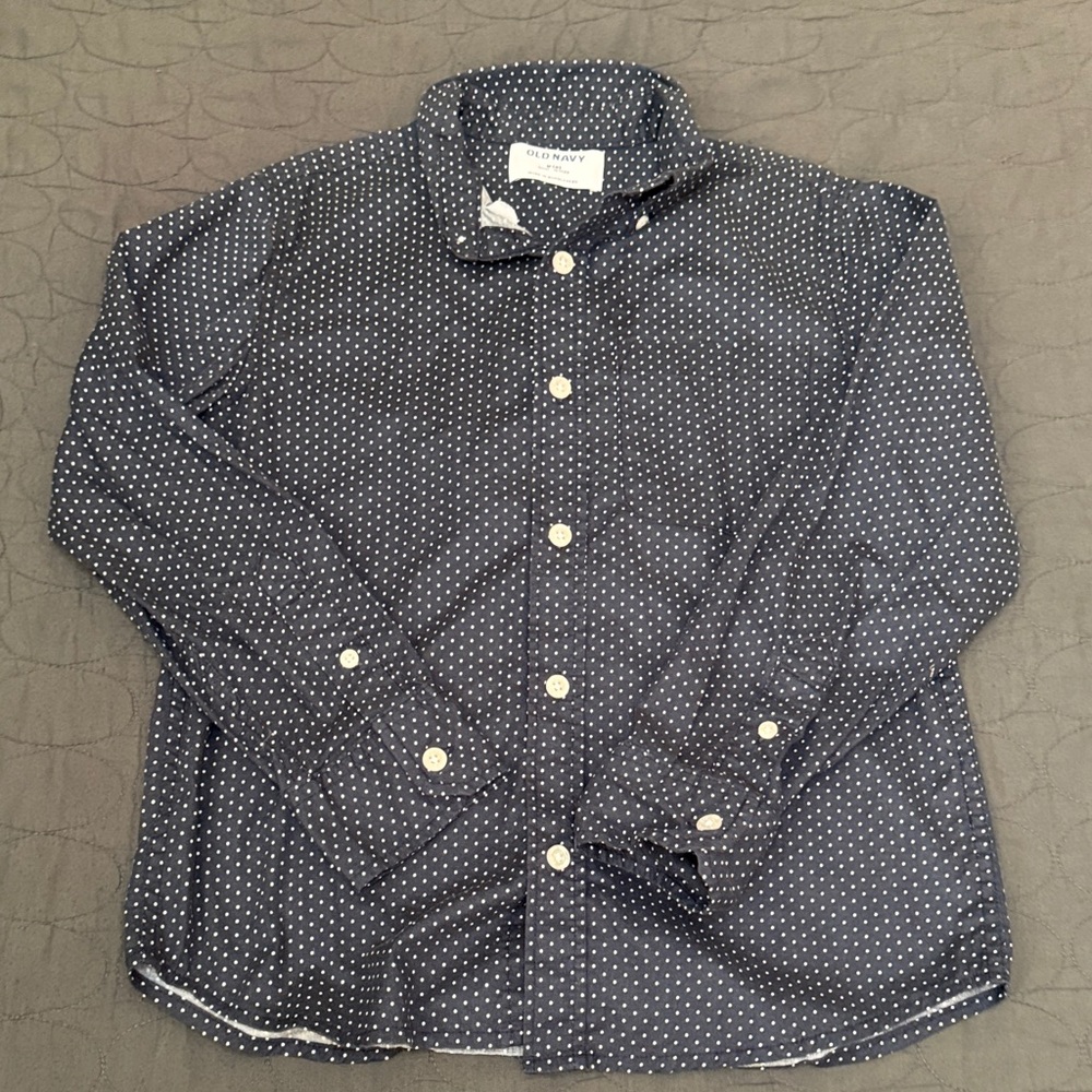 OLD NAVY | Dark Navy Blue Shirt with White Dots